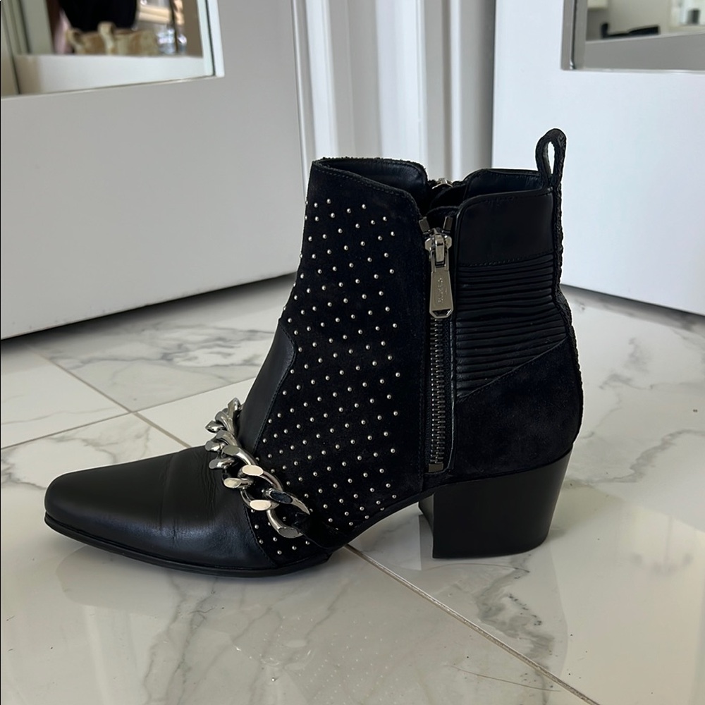 Balmain Paris Ella Black Studded Ankle Boot